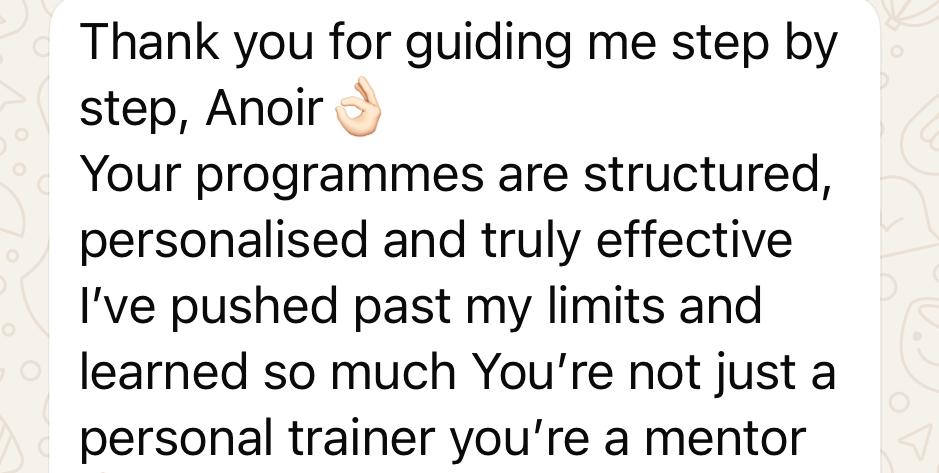 WhatsApp client feedback screenshot